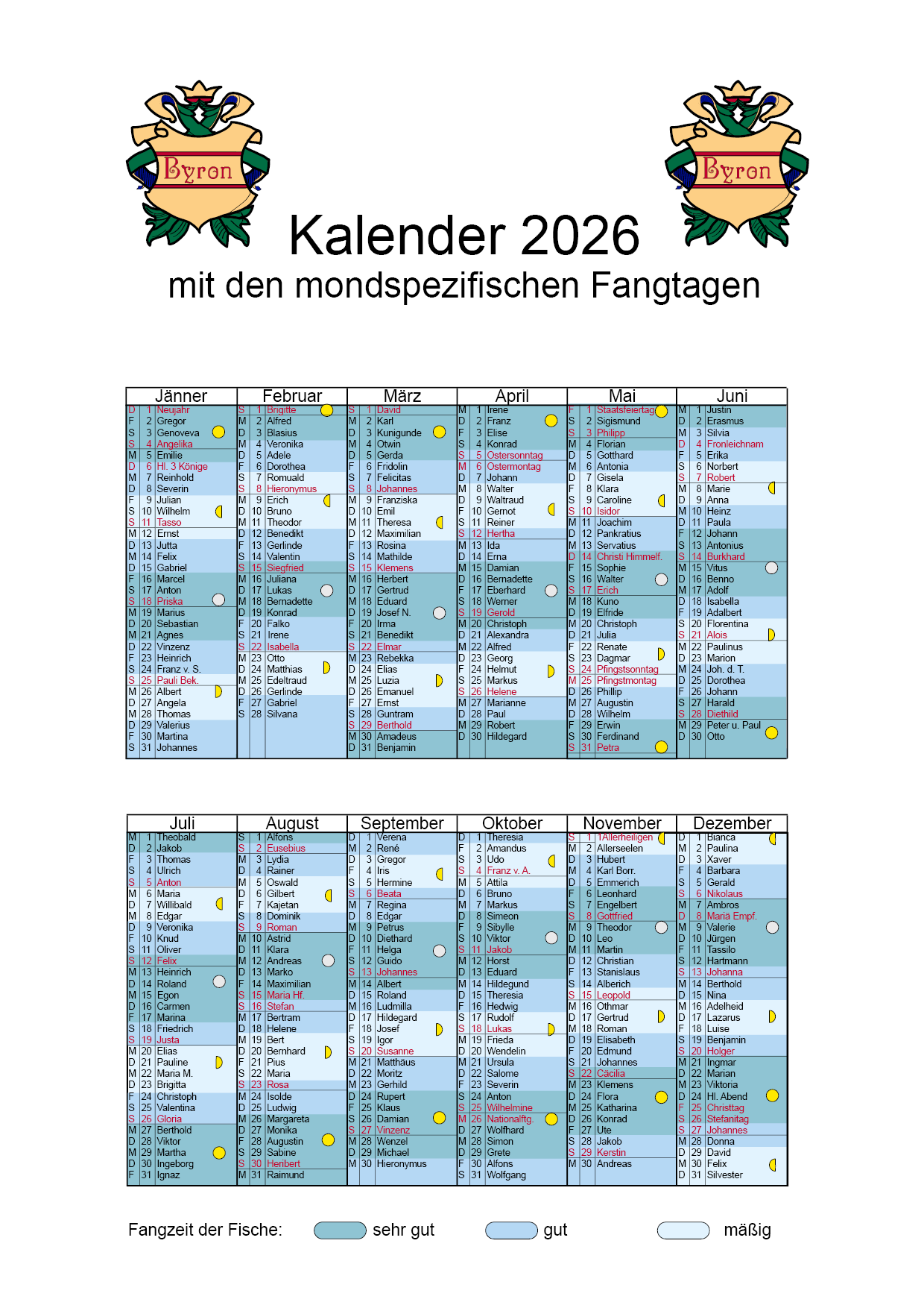 Byron Mondkalnder 2026